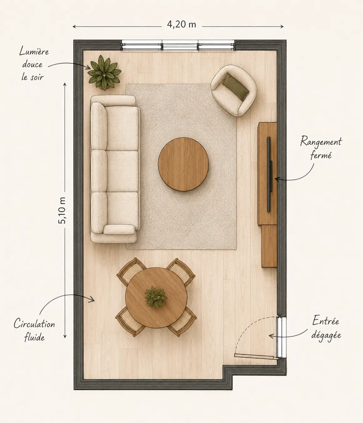Plan 2D meublé du projet