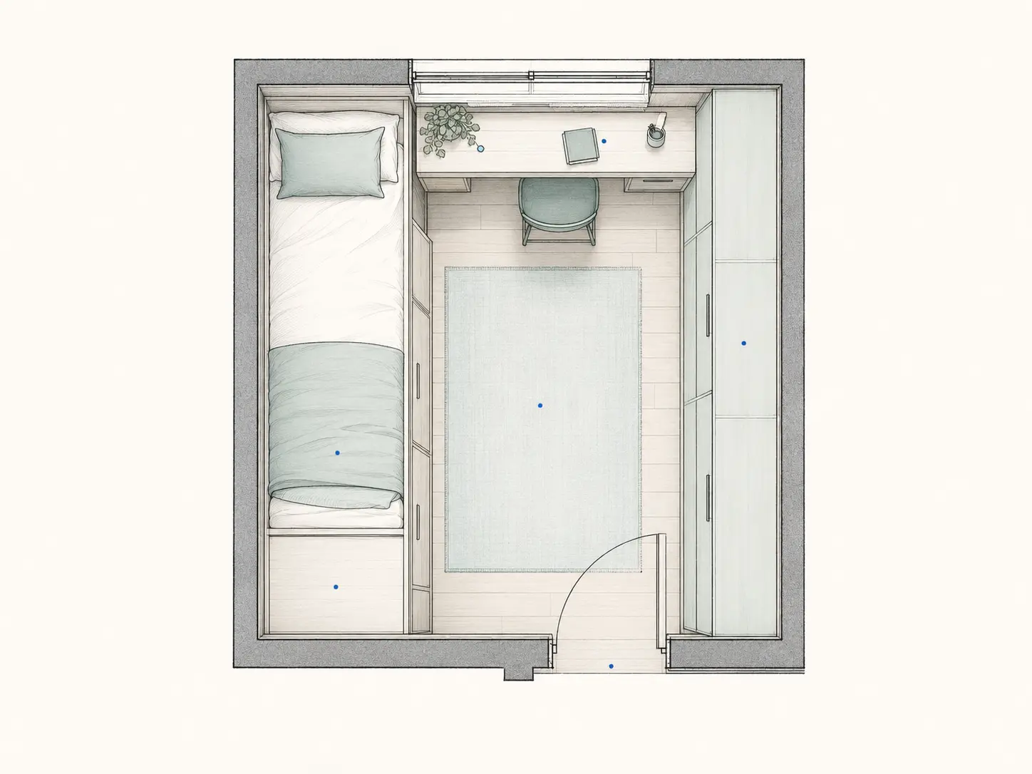 Plan 2D optimisé pour un aménagement intérieur