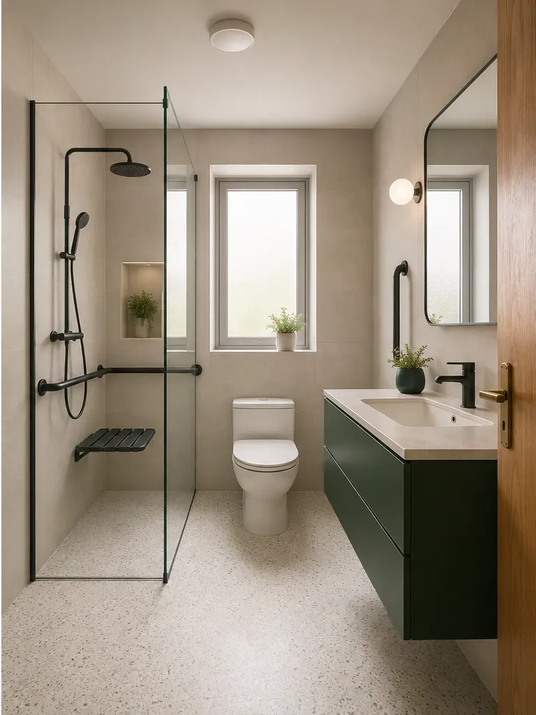5,2 m² — Douche accessible après aménagement