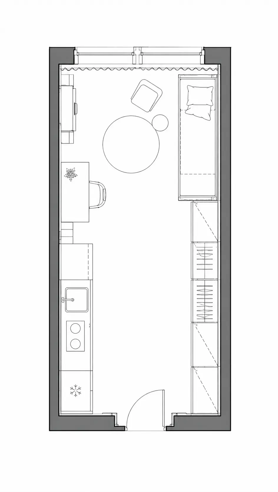 Plan 2D pour aménagement d’un studio