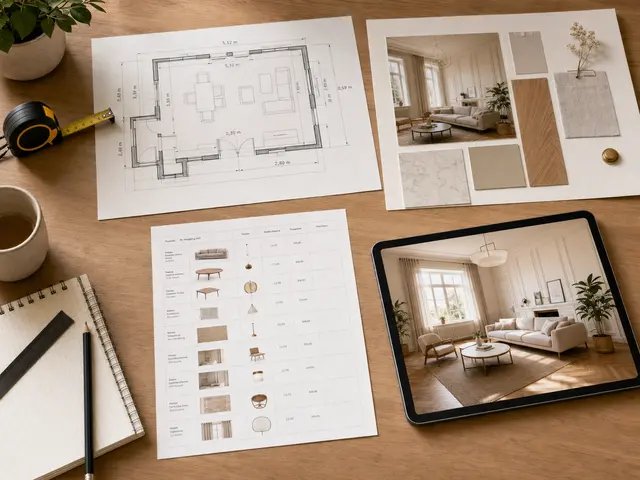 Plan 2D, moodboard, shopping list et rendu 3D