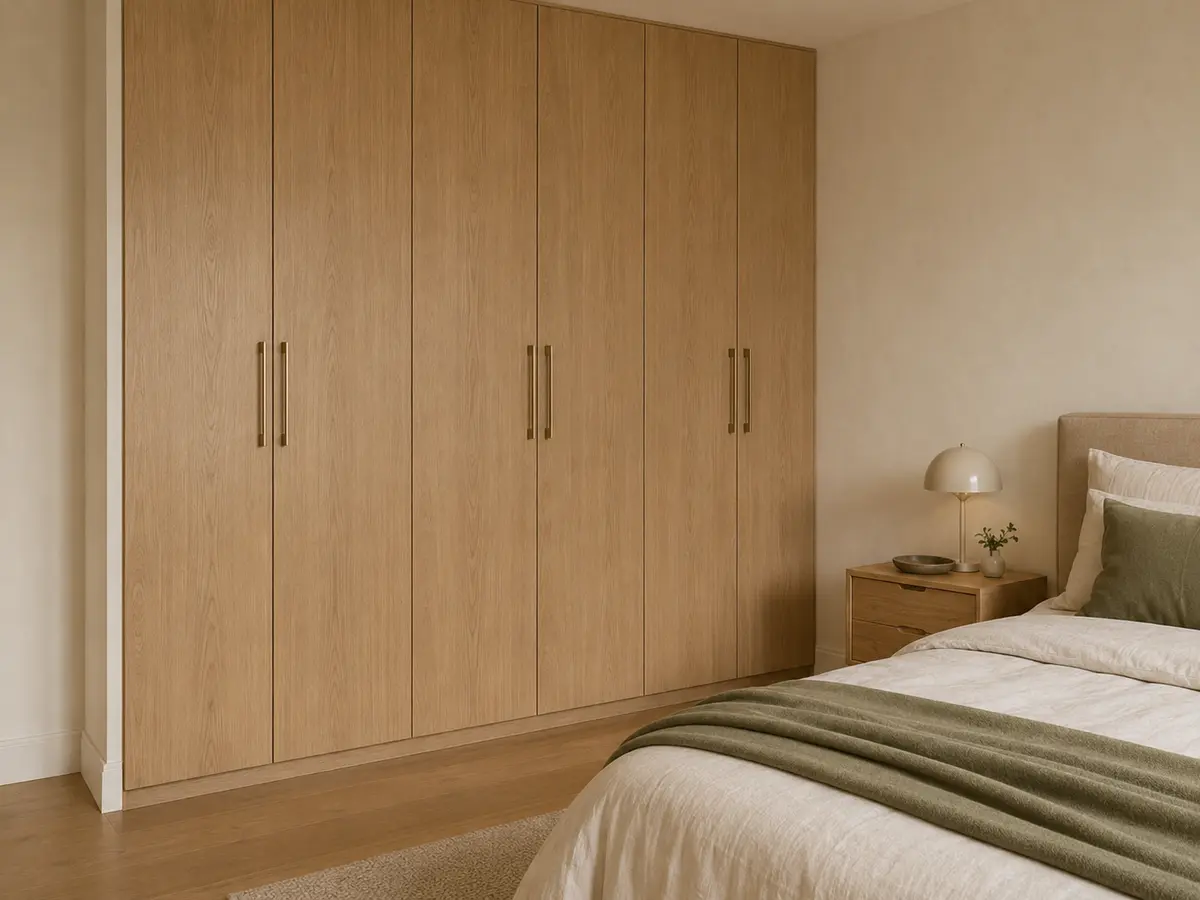 Placards fermés toute hauteur dans une chambre reposante