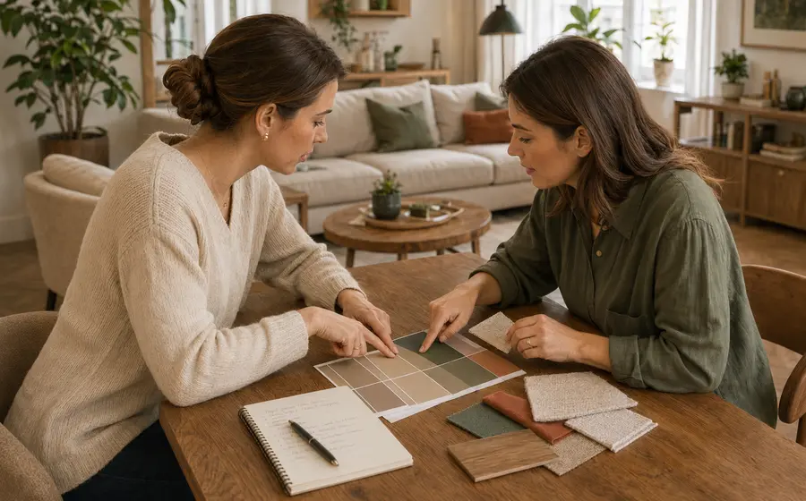 Séance de coaching déco autour d’une palette de couleurs et de matières