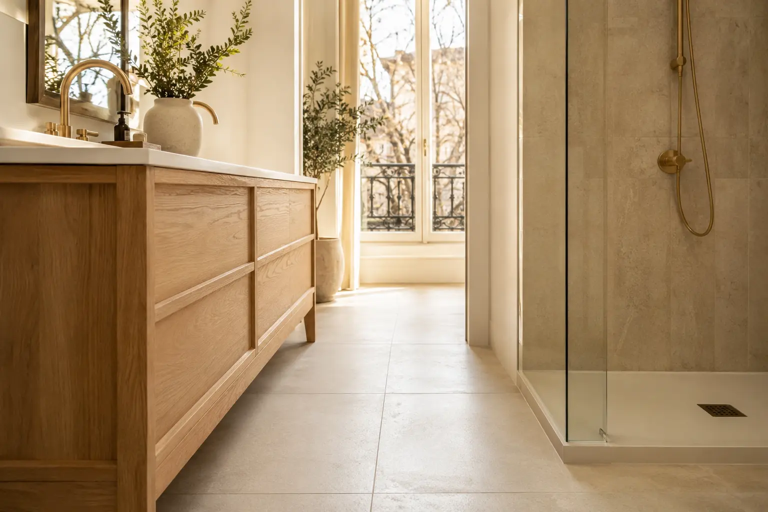 Rangements autour d’un meuble vasque