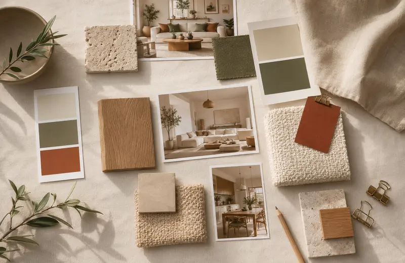 Moodboard de couleurs et matières
