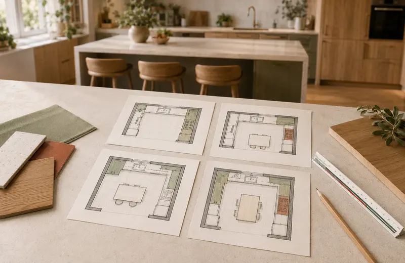 Plusieurs plans de cuisine en I, L, U et avec îlot