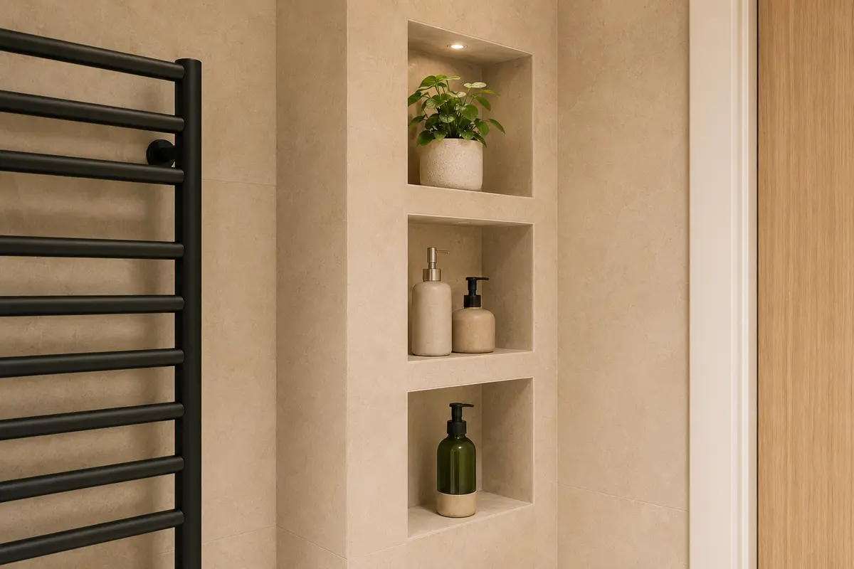Espaces perdus dans une petite salle de bain
