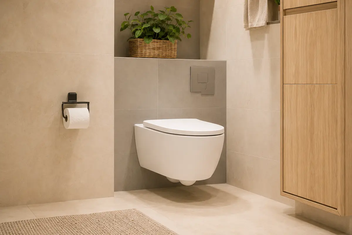 WC dans une petite salle de bain