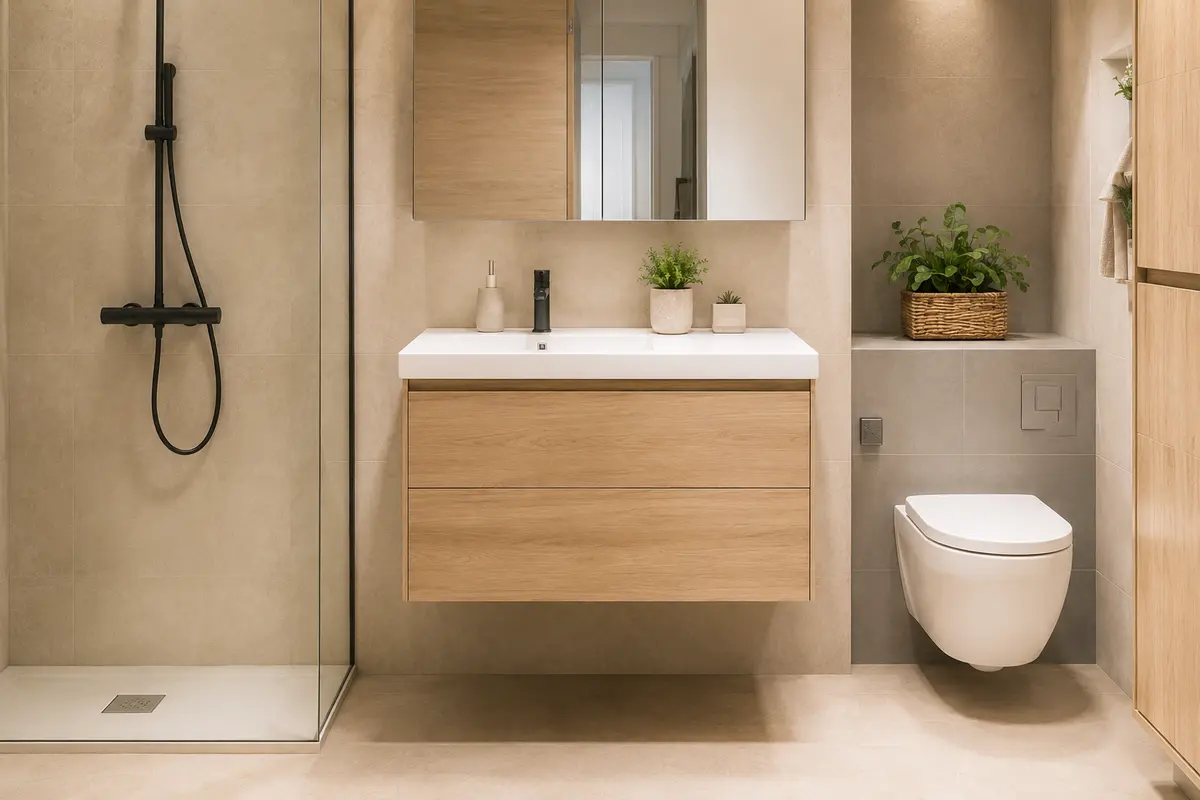 Vasque dans une petite salle de bain