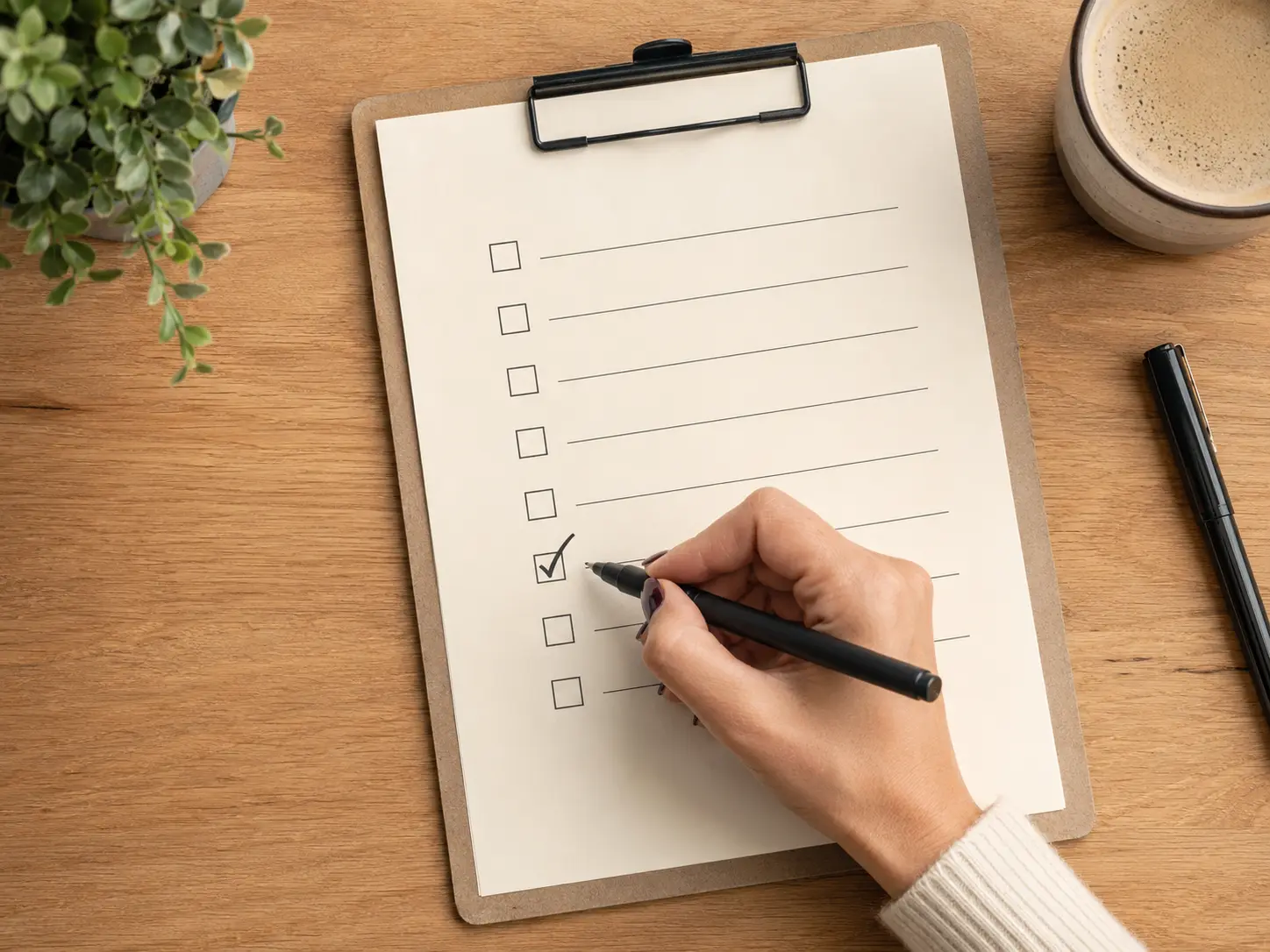Checklist de contrôle avant de commander une shopping list