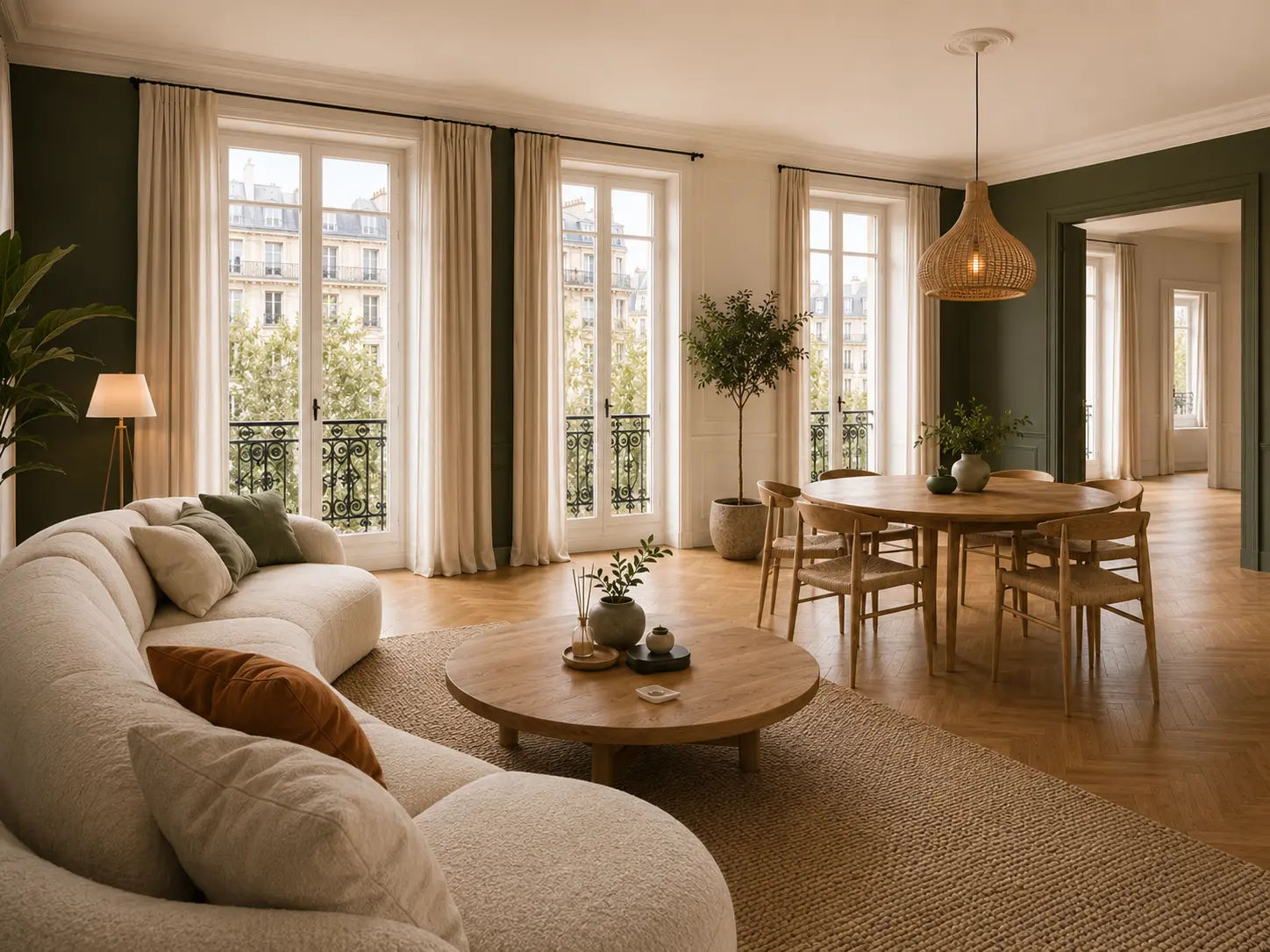Vue du salon vers la salle à manger