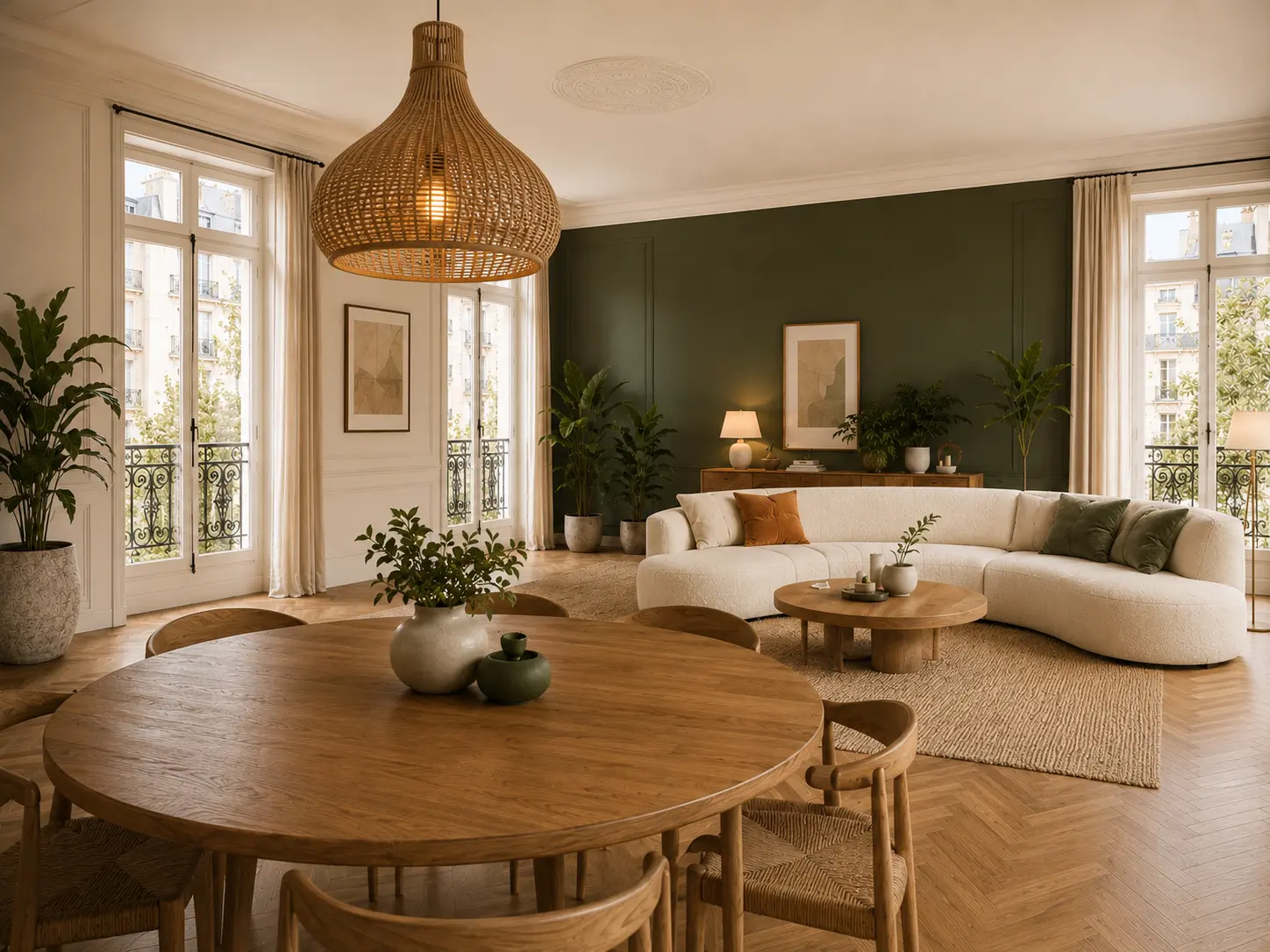 Vue depuis la salle à manger vers le salon