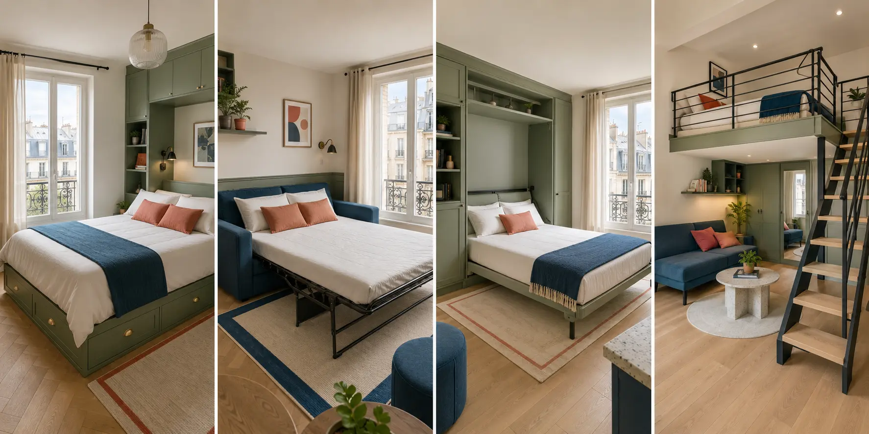 Comparatif de quatre couchages adaptés à un studio
