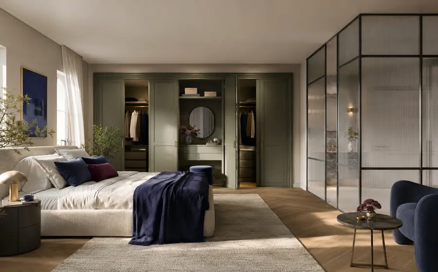 Suite parentale avec dressing intégré et séparation vitrée