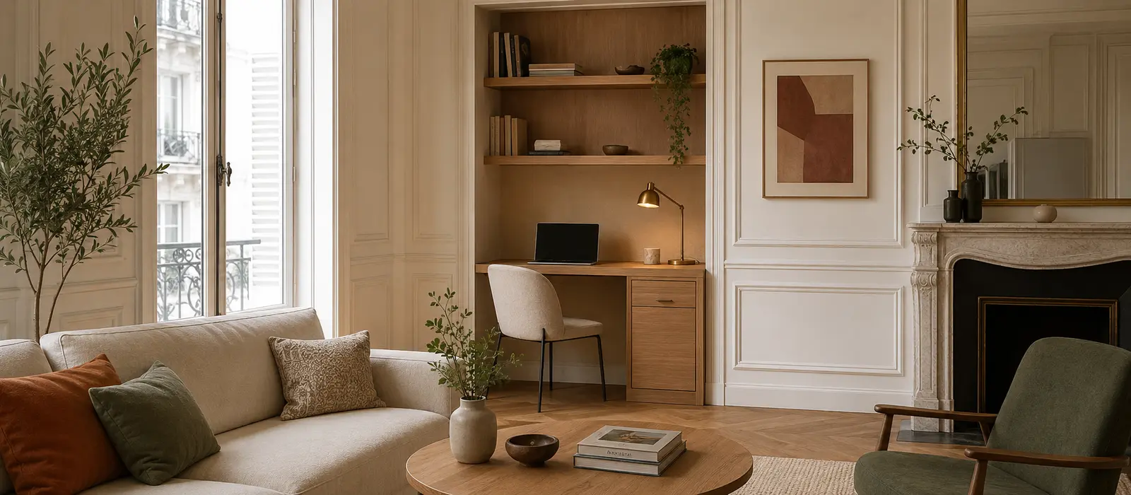 Coin bureau discret dans un petit espace