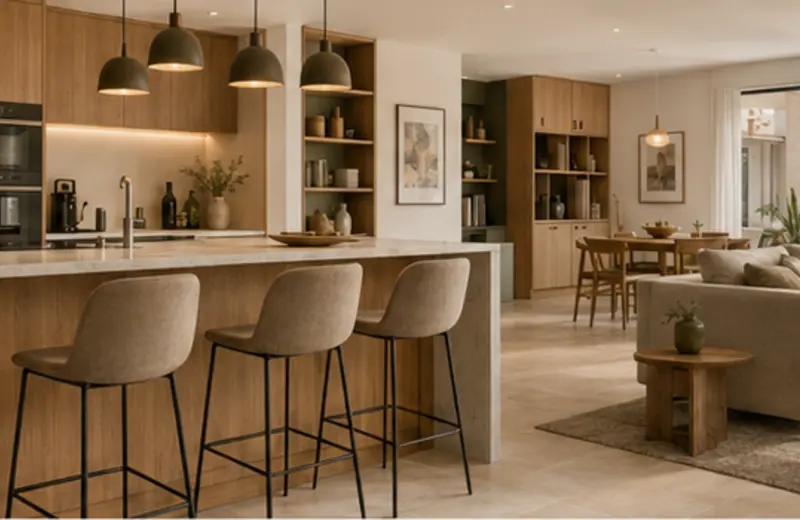 Îlot entre cuisine et salon