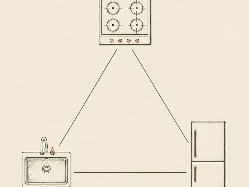 Schéma du triangle cuisson, lavage et froid