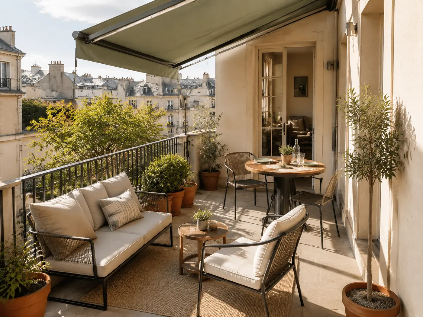 Petite terrasse aménagée en 3D
