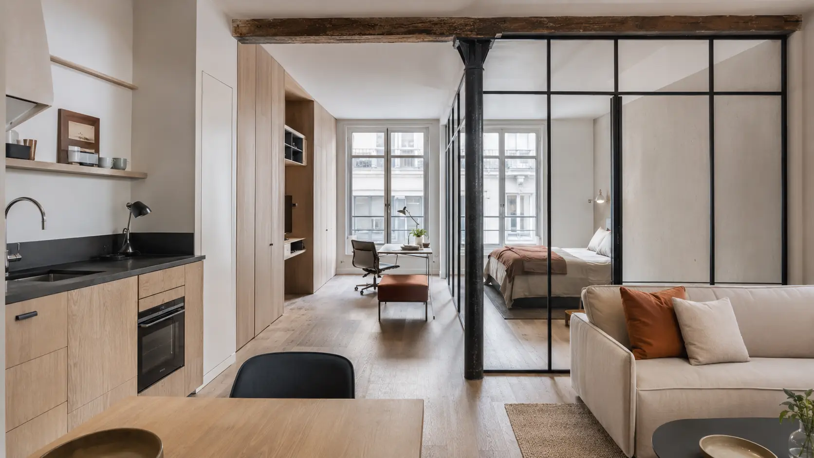 Ancien atelier du Sentier transformé en appartement
