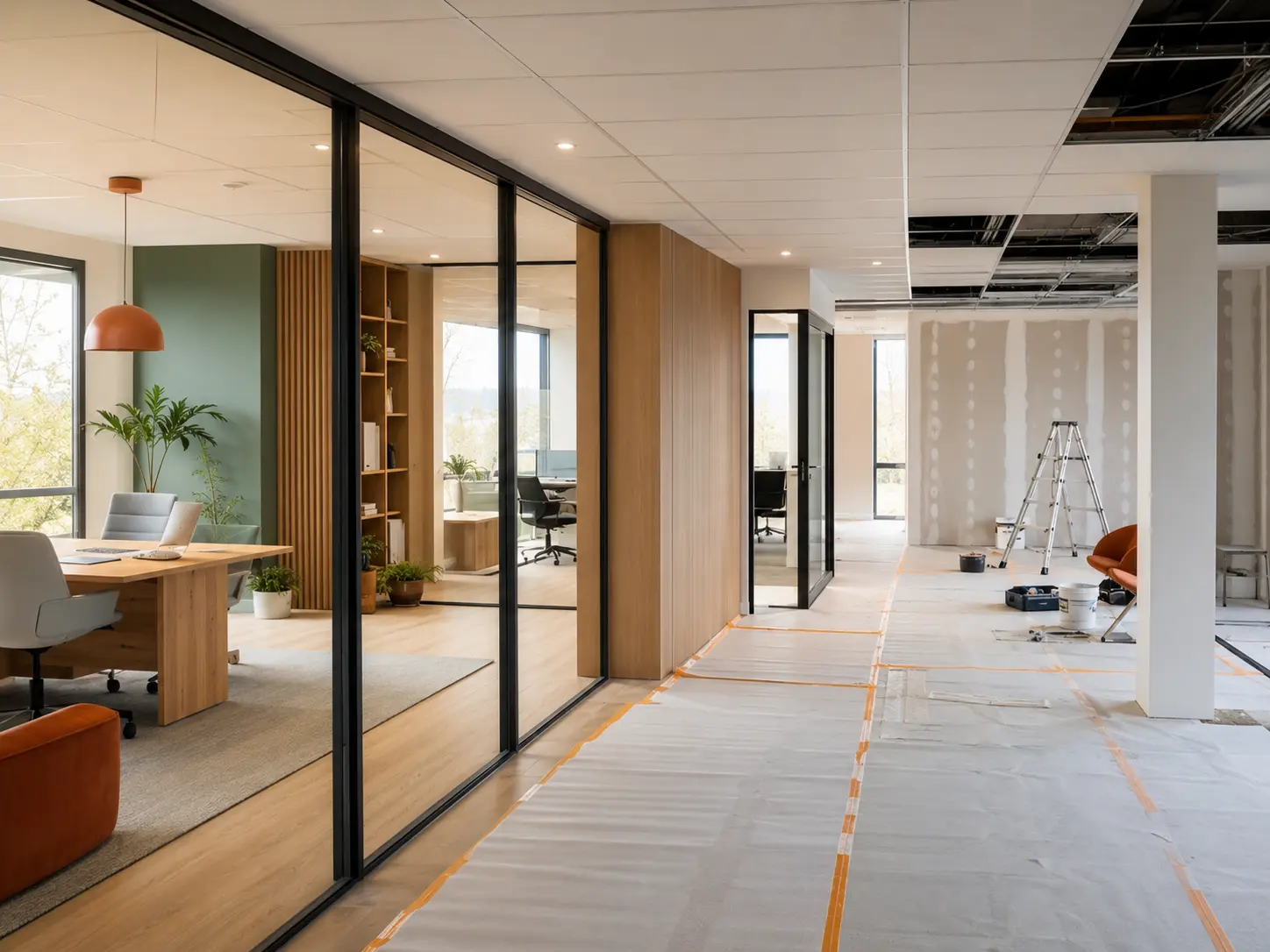 R&eacute;novation de bureaux existants par phases