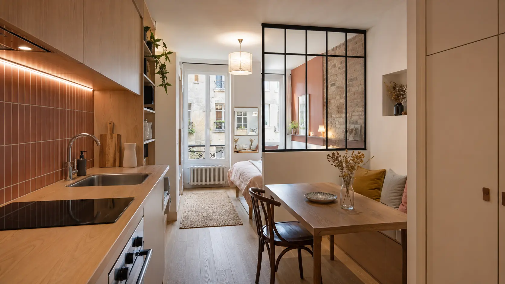 Petit appartement sur cour optimisé à Château Rouge