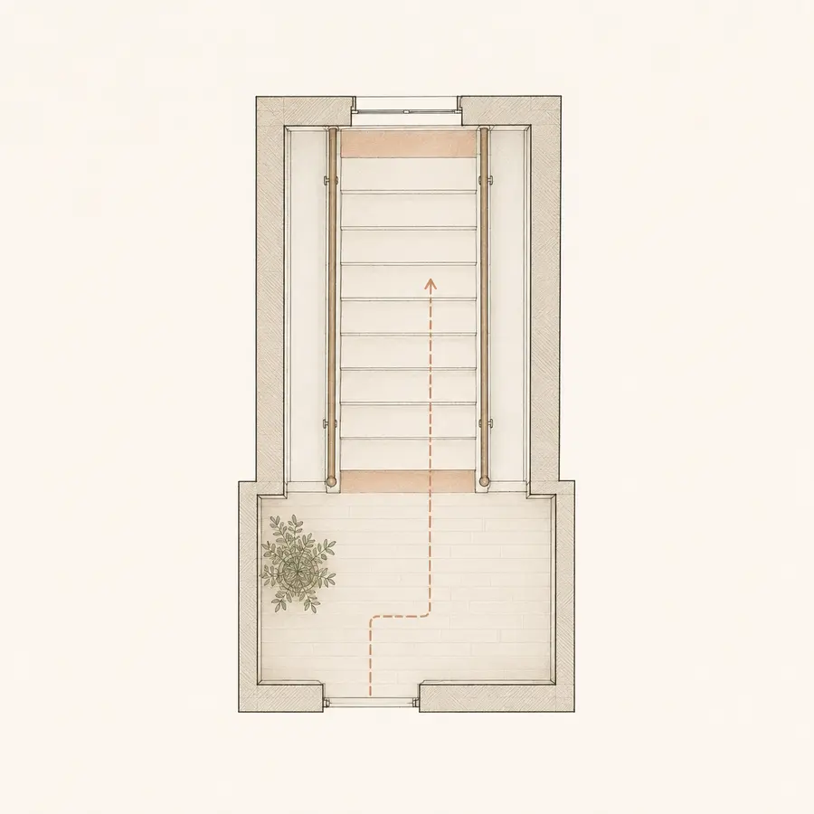Plan d&rsquo;am&eacute;nagement escalier pour faciliter les d&eacute;placements d&rsquo;un senior