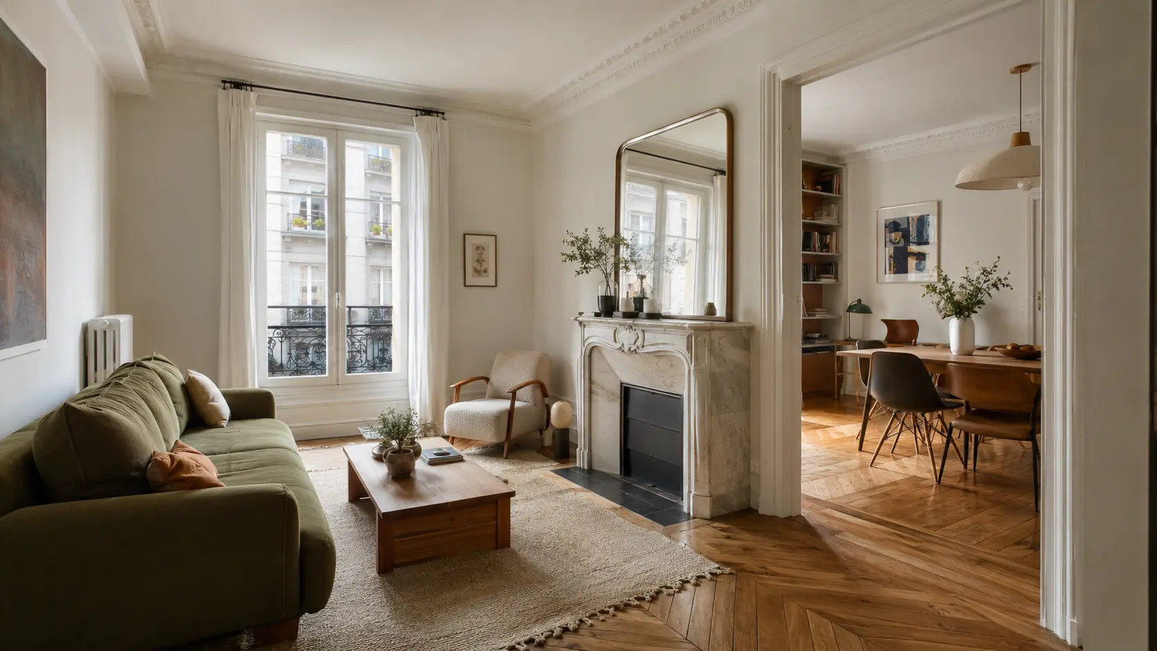 Appartement r&eacute;nov&eacute; &agrave; Paris 11e avec parquet ancien et am&eacute;nagement contemporain