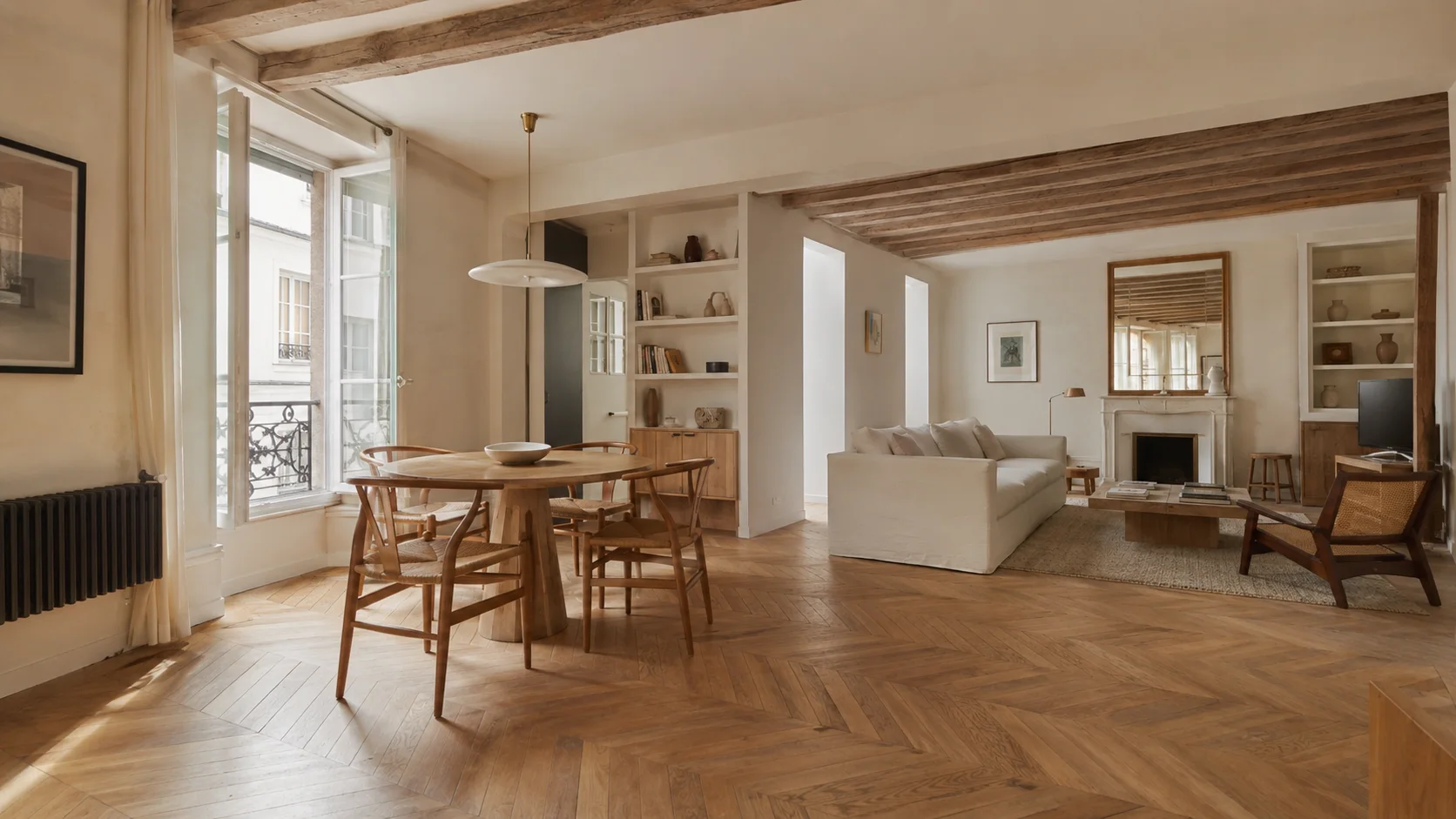 Appartement ancien rénové dans le Haut-Marais à Paris 3e