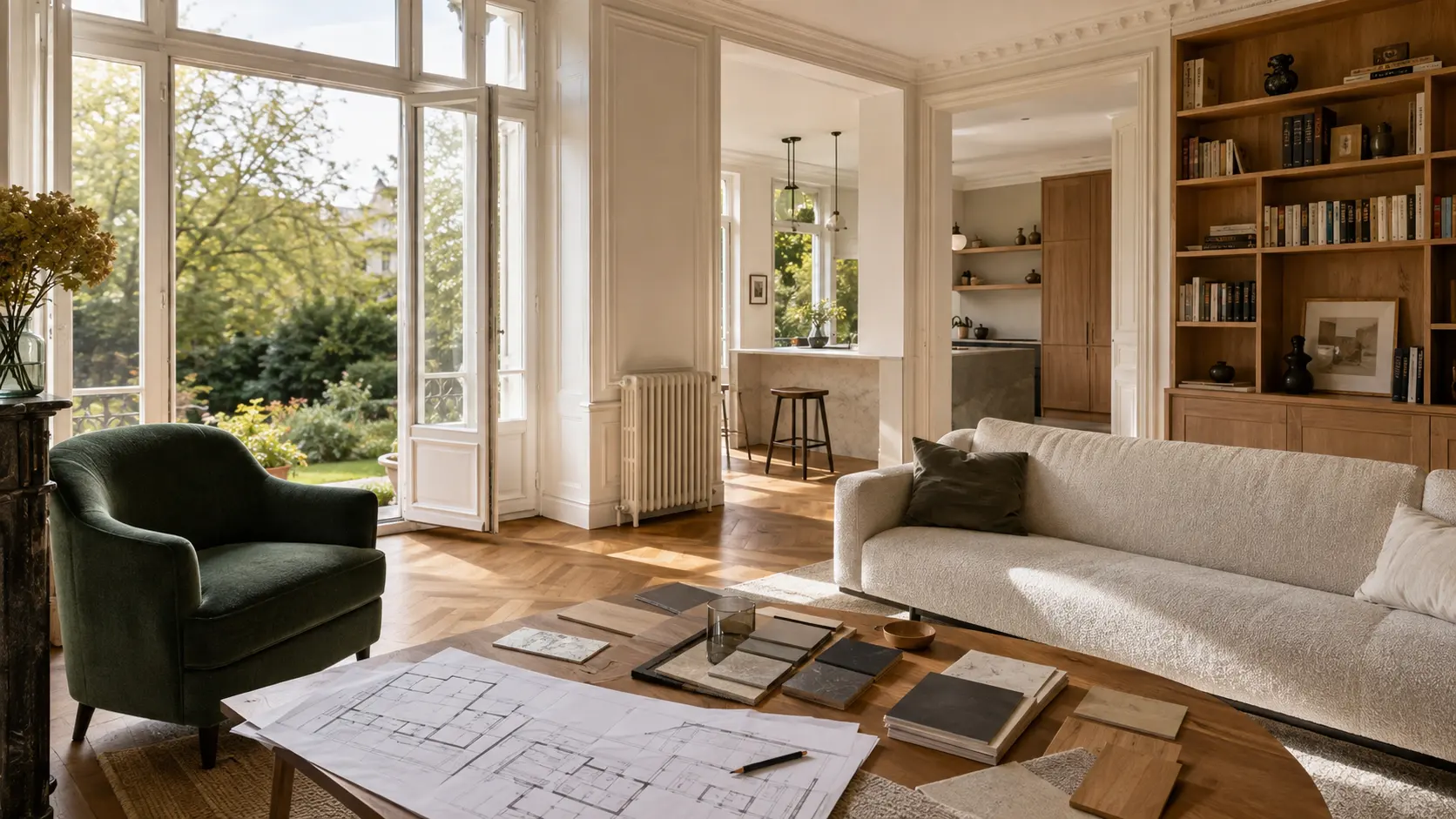 Maison familiale r&eacute;nov&eacute;e dans les Yvelines avec plans et mati&egrave;res